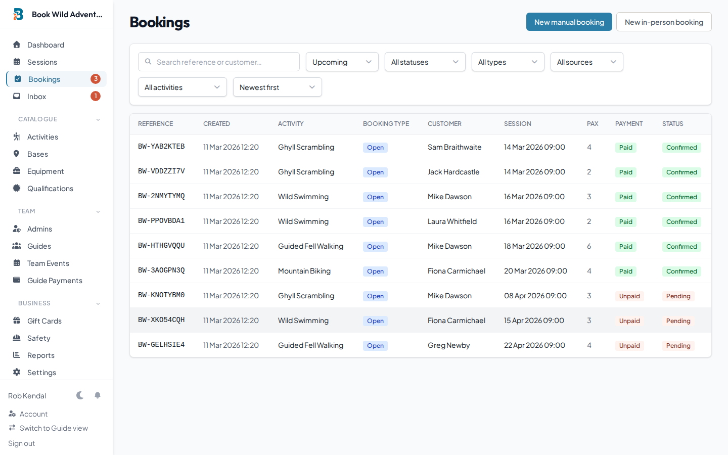 BookWild online bookings — let customers book and pay 24/7